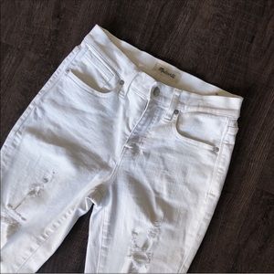 Madewell 9 inch high rise skinny distressed  jeans